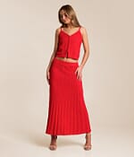 Z Supply Lexa Midi Sweater Skirt - Women's Skirts in Kiss Me Red