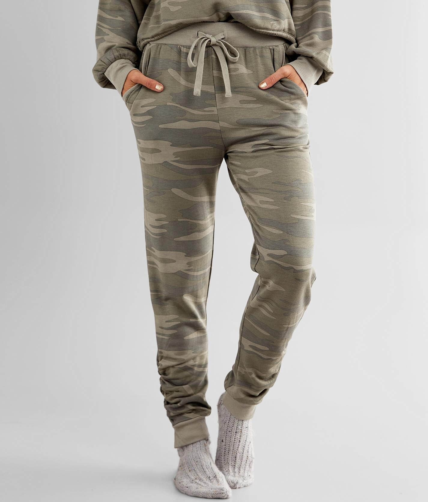 white camo joggers womens