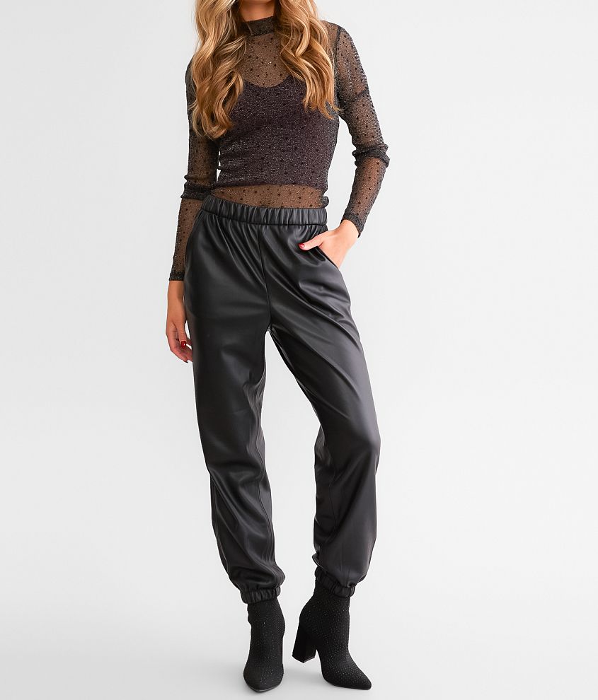 Z Supply Lenora Faux Leather Jogger - Women's Pants in Black