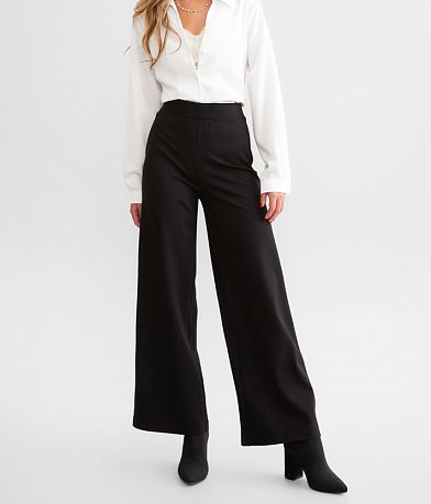 Buy BLACKBUCK Women Black Wide Leg HIGH Rise Formal Parallel Pants (XS,  BLACK4) at