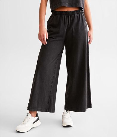 Z Supply Scout Jersey Wide Leg Cropped Pant front view