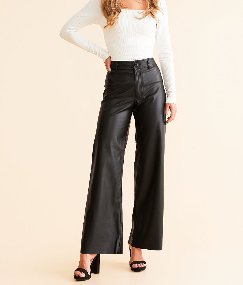 Z Supply Rilynn Faux Leather Straight Pant front view