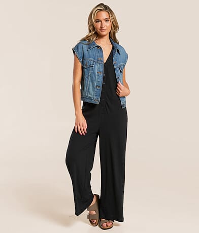 Z Supply Solace Wide Leg Jumpsuit front view
