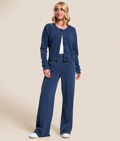 Z Supply Entourage Knit Denim Straight Pant front view