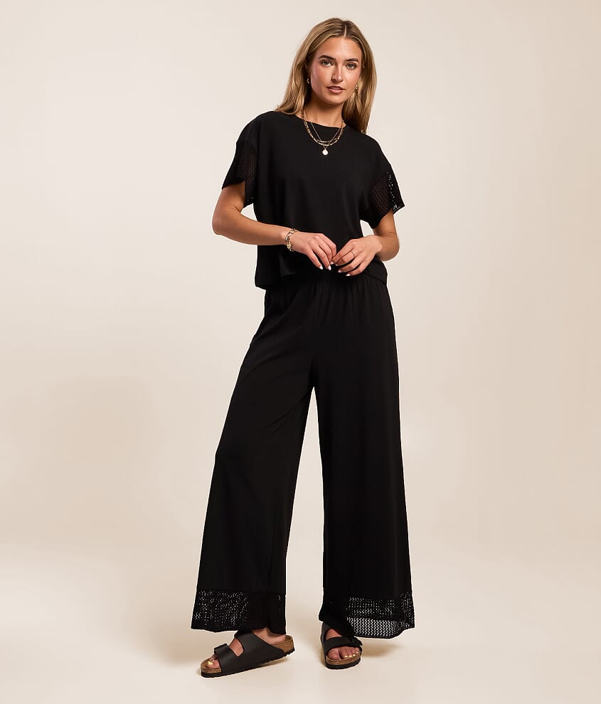 Z Supply Banyan Cropped Wide Leg Pant - Women's Pants in Black