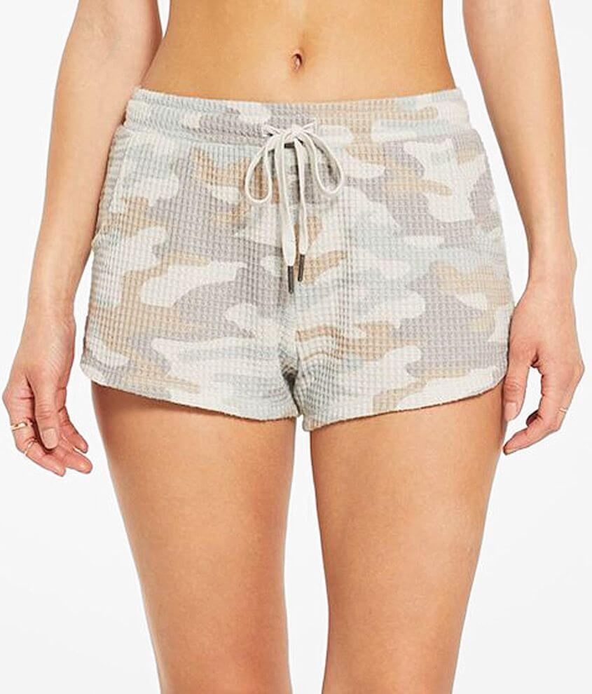 Z Lounge Nikki Camo Waffle Knit Short front view