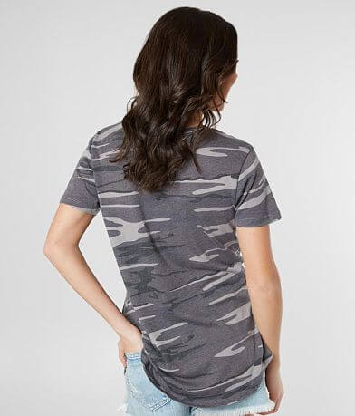 Z Supply Camo V-Neck T-Shirt back view