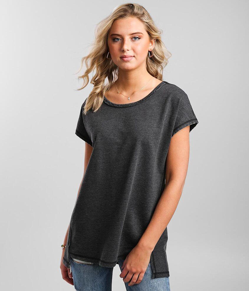 Z Supply Frankie Sweatshirt Tunic T-Shirt - Women's T-Shirts in Black
