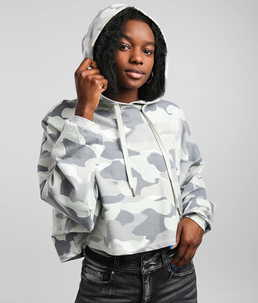 Z Supply Rowan Painted Camo Hoodie front view
