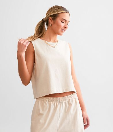 Z Supply Sloane Jersey Cropped Muscle Tank Top front view