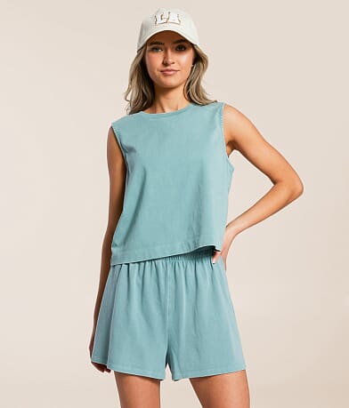 Z Supply Sloane Jersey Cropped Muscle Tank Top front view