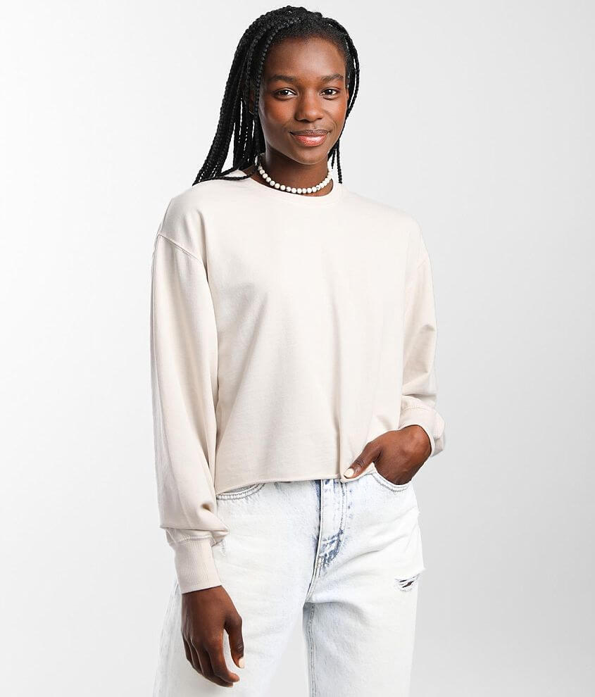 Cropped store pullover sweatshirt