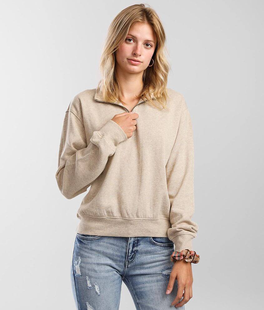 Z Supply Half Zip Pullover Sweatshirt front view