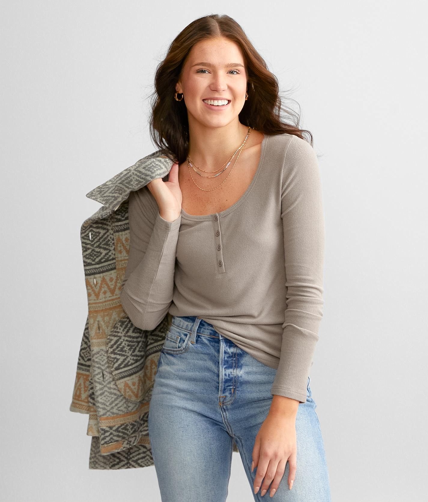 Z Supply Cait Henley - Women's T-Shirts in Earth