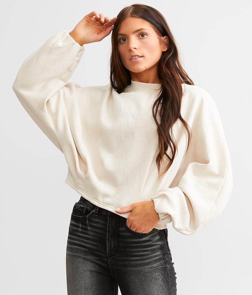 Z Supply Mariana Cropped Pullover - Women's Sweatshirts in Ecru | Buckle