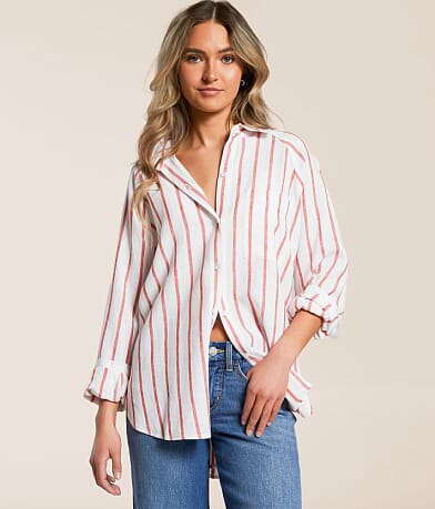 Z Supply The Perfect Line Striped Shirt front view