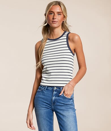 Z Supply Hadley Striped Tank Top front view