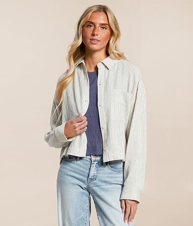 Z Supply Del Mar Striped Shirt front view
