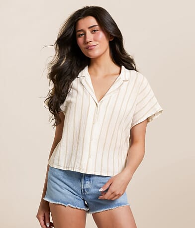 Z Supply Parallel Cropped Blouse front view