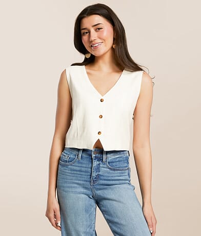 Z Supply Marta Cropped Vest front view