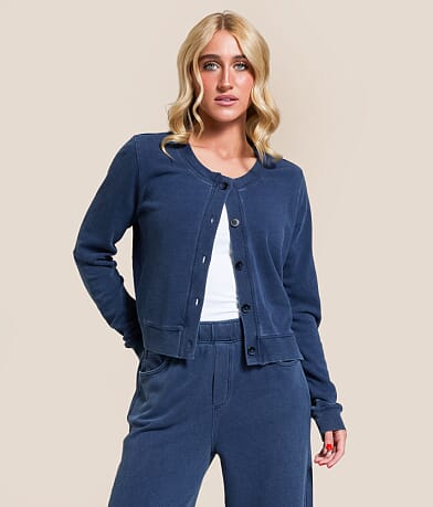 Z Supply Daily Knit Denim Cardigan front view