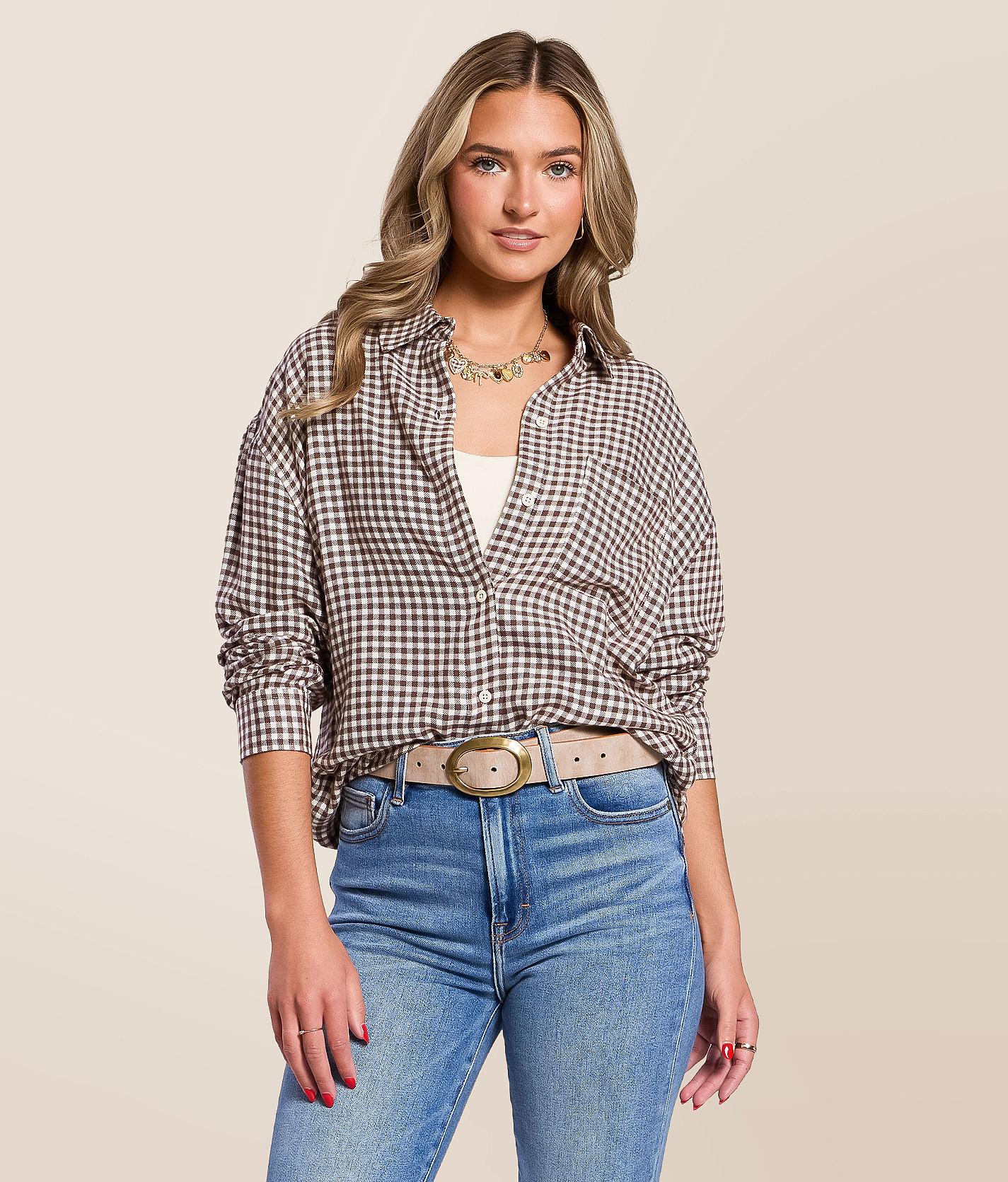 Z Supply River Plaid Shirt - Women's Shirts & Blouses in Chocolate