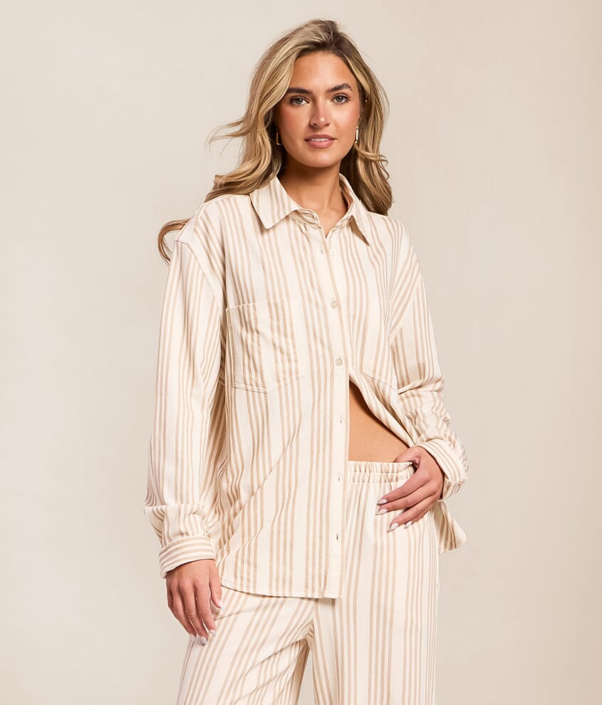 Z Supply Reece Striped Shirt - Women's Shirts & Blouses in Cloud