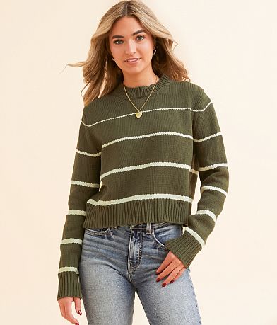 Z Supply Milan Stripe Cropped Sweater front view