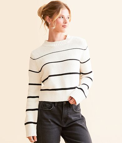 Z Supply Milan Stripe Cropped Sweater front view