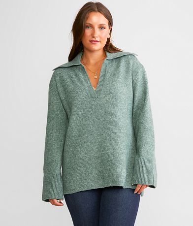 Z Supply Ember Collared Sweater front view