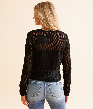 Z Supply Blossom Floral Sweater back view