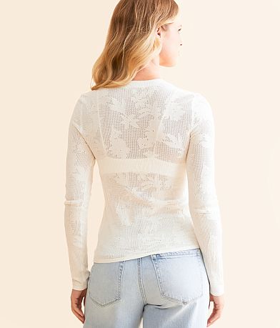 Z Supply Tibi Floral Mesh Top BACK