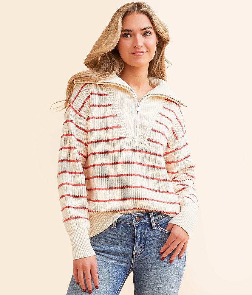 Z Supply Villa Striped Sweater front view