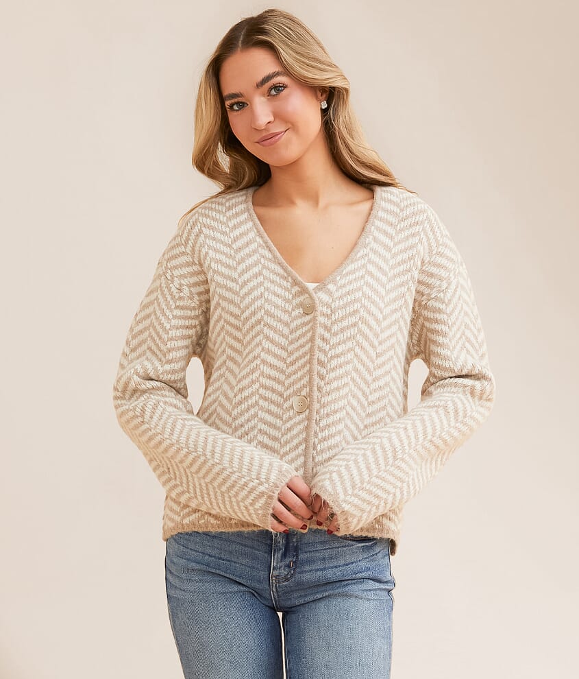 Naomi Herringbone Cardigan Sweater