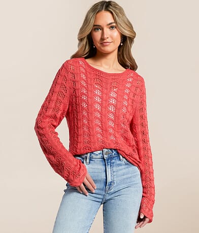 Z Supply Azura Crochet Sweater front view