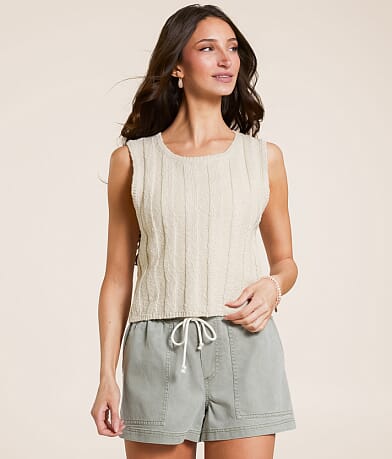 Z Supply Calan Cropped Sweater Tank Top front view
