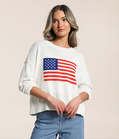 Z Supply Sienna Patriot Sweater front view