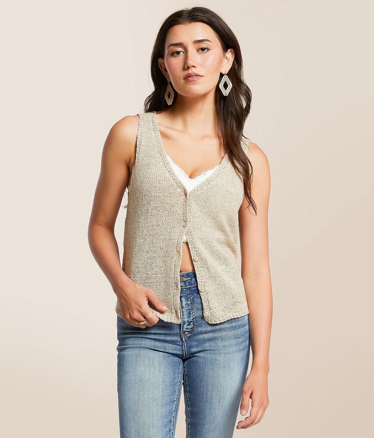 贅沢品 Women's - Vest Sweater Mage Supply Z Sweaters Natural in トップス
