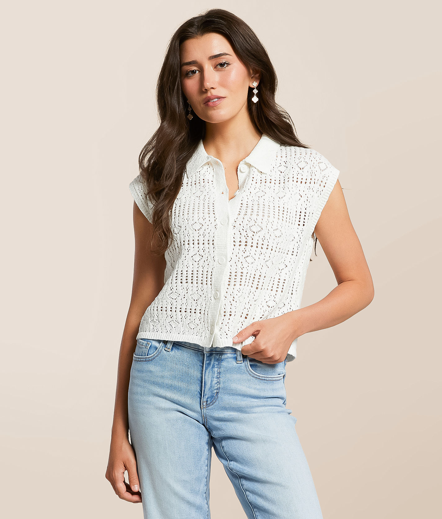 トップス OHOTORO Hairy Cardigan hidden crop cardigan | OHOTORO