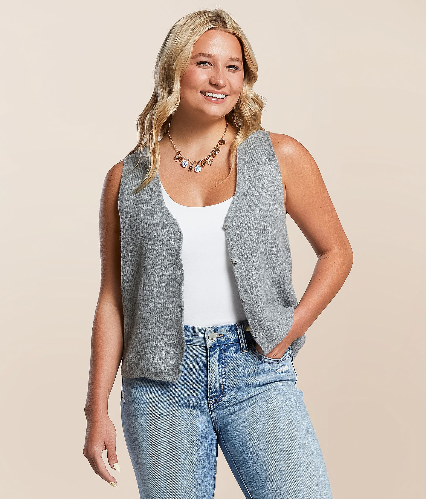 BRIEFING ◆WOMENS WR CREW NECK KNIT VEST Z Supply Bryce Sweater Vest - Women's Sweaters in Medium