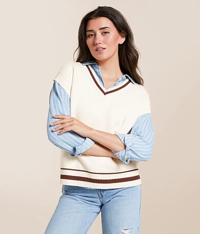 Z Supply Fletcher Oversized Sweater Vest front view
