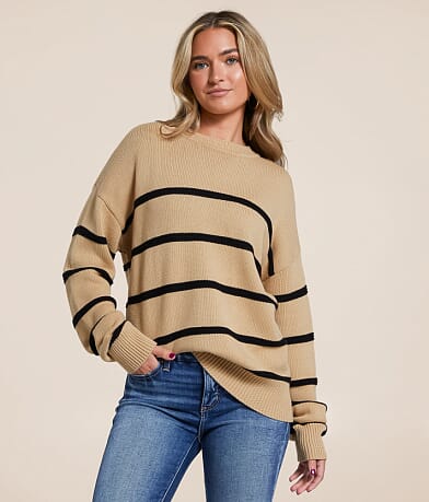 Z Supply Boyfriend Striped Sweater front view