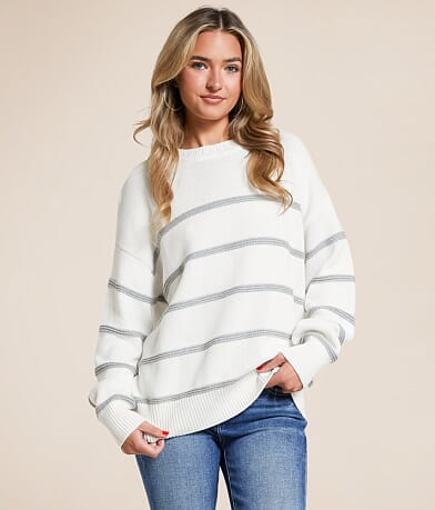 Z Supply Boyfriend Striped Sweater front view