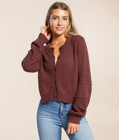 Z Supply Between The Lines Cropped Cardigan Sweater front view