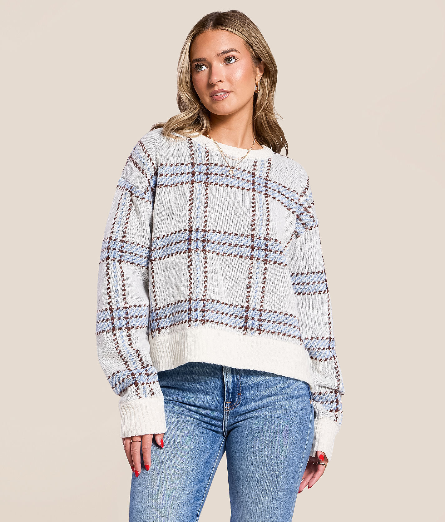 Z Supply Junction Plaid Sweater - Women's Sweaters in Natural | Buckle