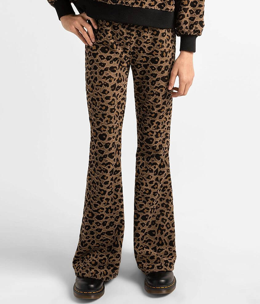 Girls - Z Supply Max Leopard Flare Pant front view
