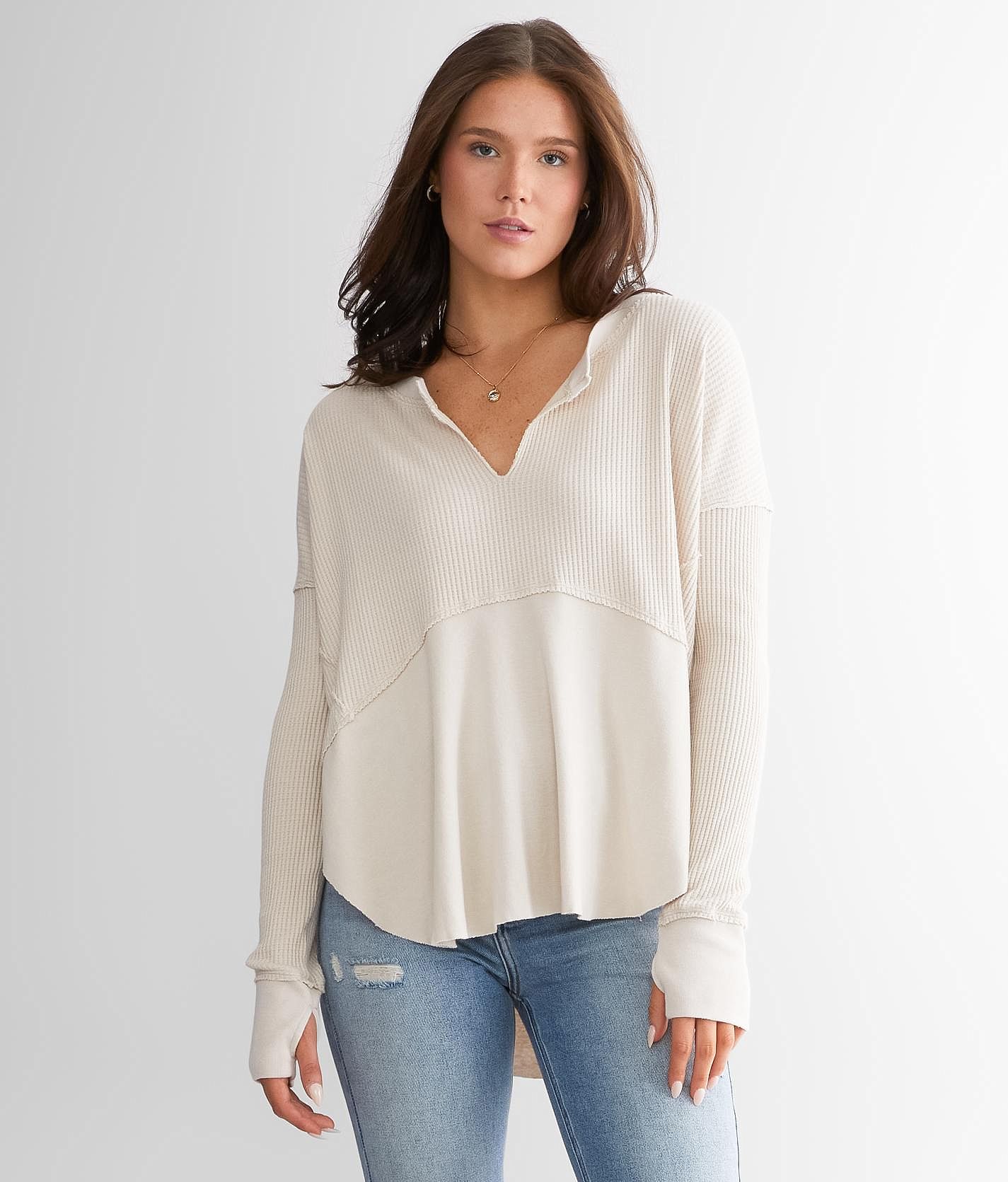 Free people best sale v neck thermal