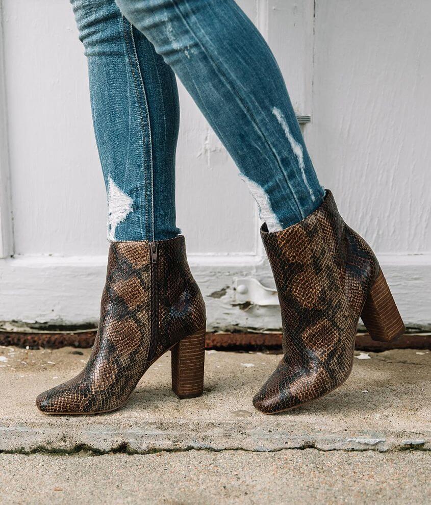 Zigi Soho Faux Snakeskin Ankle Boot Women s Shoes in Brown Multi Buckle