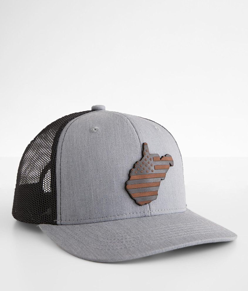 Link Seasons West Virginia Trucker Hat - Grey/Black , Men's