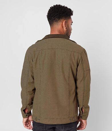 BKE Washed Cotton Mock Neck Jacket BACK